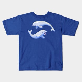 Gouache Beluga Whales Kids T-Shirt